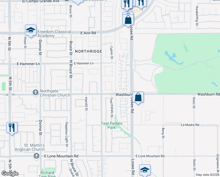 map of restaurants, bars, coffee shops, grocery stores, and more near 5217 Grand Lake Street in North Las Vegas