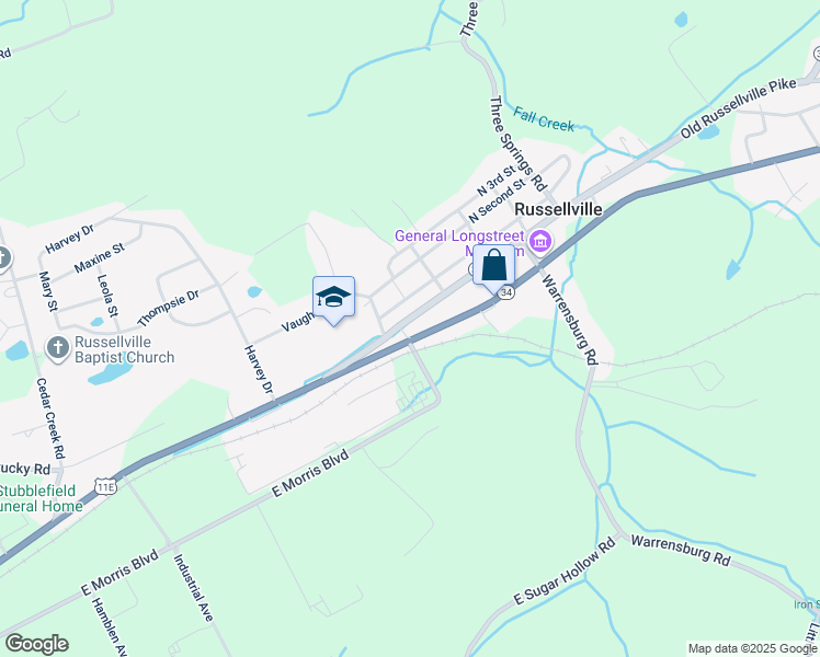 map of restaurants, bars, coffee shops, grocery stores, and more near 5738 Old Russellville Pike in Russellville