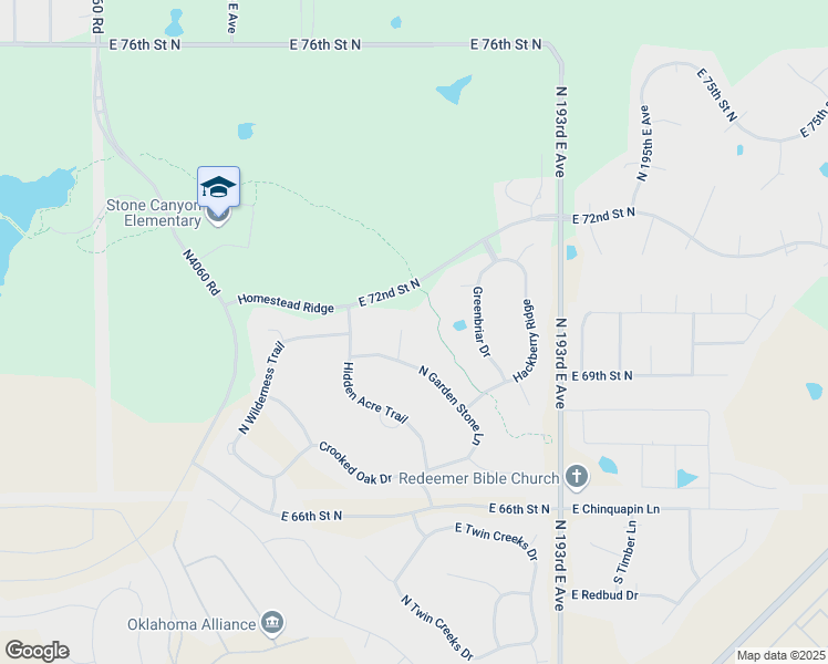 map of restaurants, bars, coffee shops, grocery stores, and more near 7145 Bluebird Court in Owasso