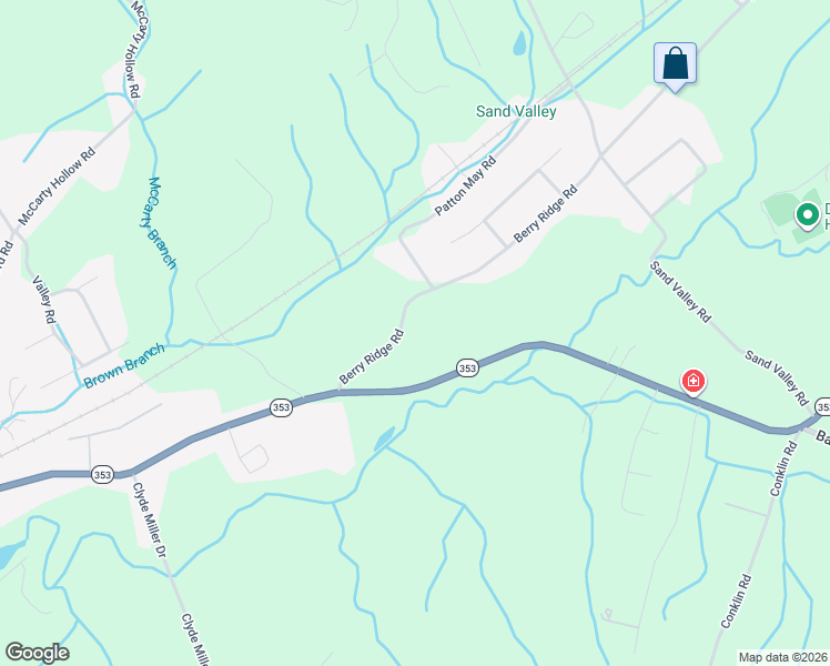 map of restaurants, bars, coffee shops, grocery stores, and more near 140 Berry Ridge Rd in Jonesborough