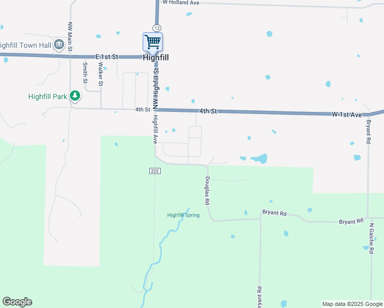 map of restaurants, bars, coffee shops, grocery stores, and more near 14300-14350 County Road 1104 in Gentry