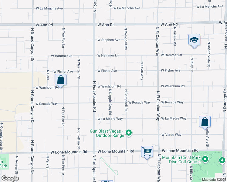 map of restaurants, bars, coffee shops, grocery stores, and more near 5170 N Dapple Gray Rd in Las Vegas