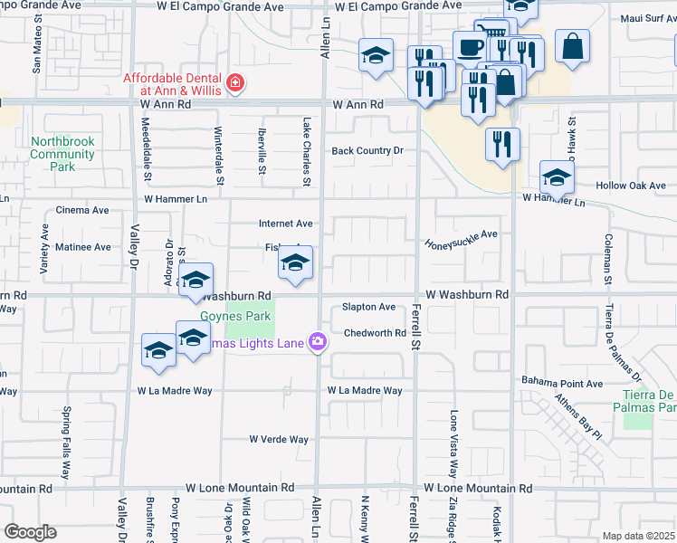 map of restaurants, bars, coffee shops, grocery stores, and more near 5226 Portland Court in North Las Vegas