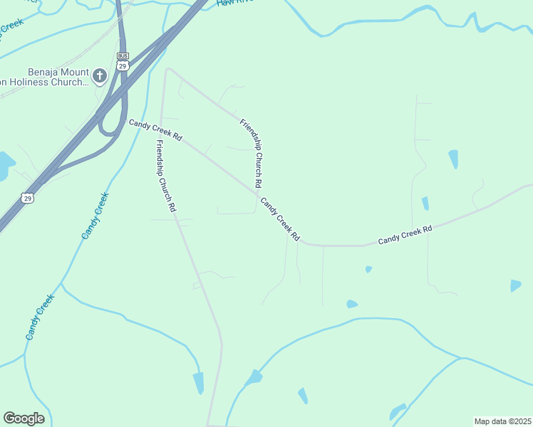 map of restaurants, bars, coffee shops, grocery stores, and more near 433 Candy Creek Road in Reidsville