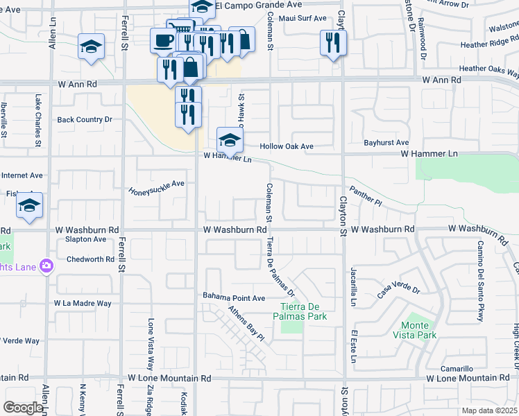 map of restaurants, bars, coffee shops, grocery stores, and more near 5224 Red Vine Street in North Las Vegas