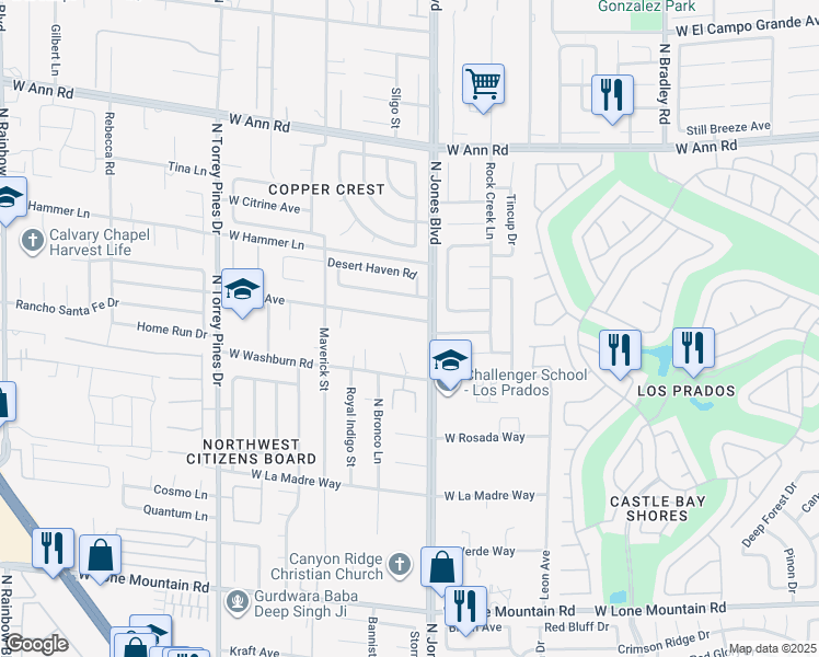 map of restaurants, bars, coffee shops, grocery stores, and more near 6110 Fisher Ave in Las Vegas