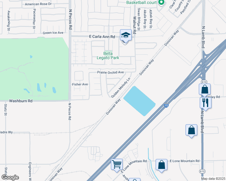 map of restaurants, bars, coffee shops, grocery stores, and more near 5220 Mountain Garland Lane in North Las Vegas