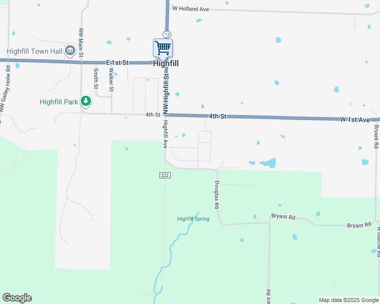 map of restaurants, bars, coffee shops, grocery stores, and more near 14300-14350 County Road 1104 in Gentry