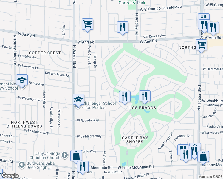 map of restaurants, bars, coffee shops, grocery stores, and more near 5301 Singing Hills Drive in Las Vegas