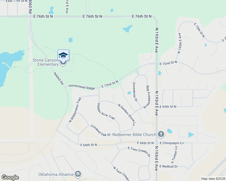 map of restaurants, bars, coffee shops, grocery stores, and more near 7145 Bluebird Court in Owasso