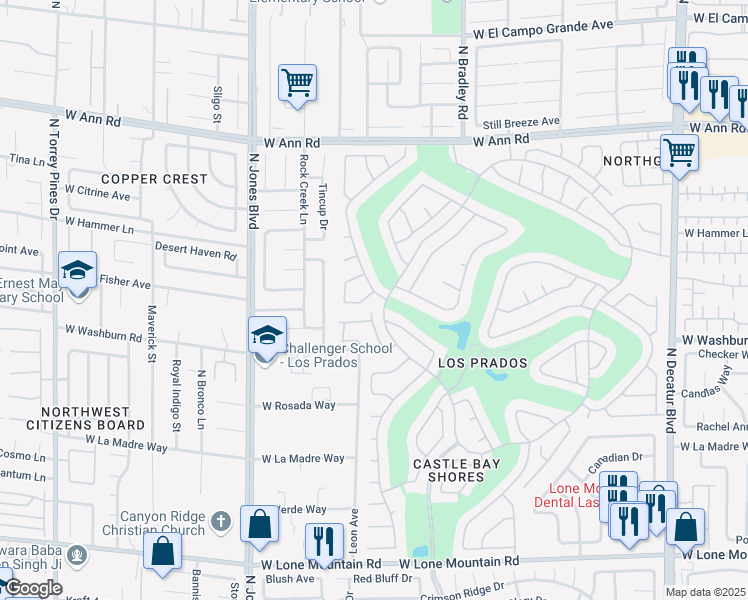 map of restaurants, bars, coffee shops, grocery stores, and more near 5305 Singing Hills Drive in Las Vegas