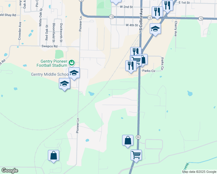 map of restaurants, bars, coffee shops, grocery stores, and more near 336 Ramsey Street in Gentry