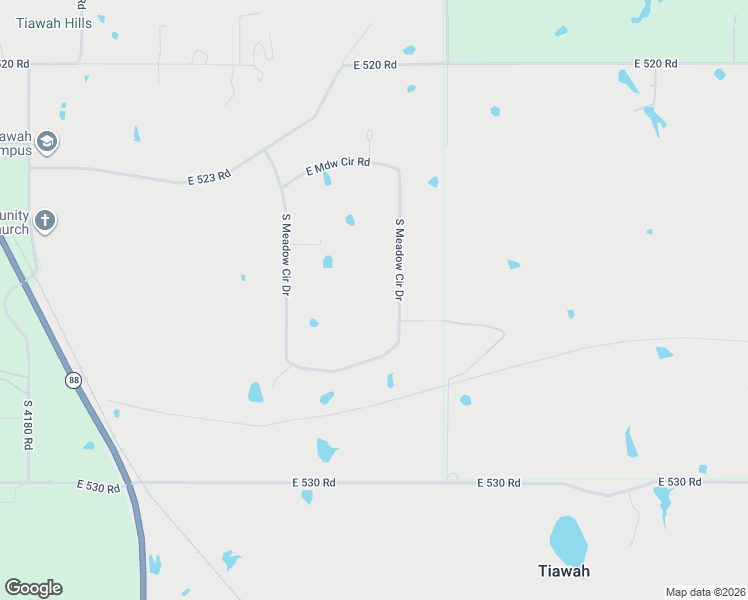 map of restaurants, bars, coffee shops, grocery stores, and more near 24550 South Meadow Circle Road in Inola
