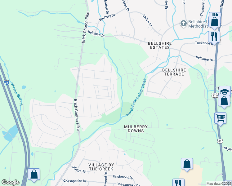map of restaurants, bars, coffee shops, grocery stores, and more near 1300 Havenbrook Drive in Nashville