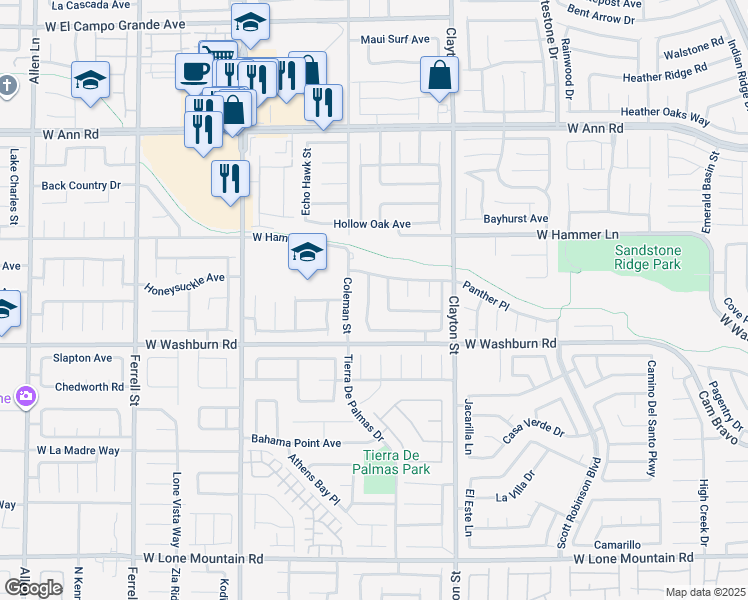 map of restaurants, bars, coffee shops, grocery stores, and more near 5232 Wild Orchid St in North Las Vegas