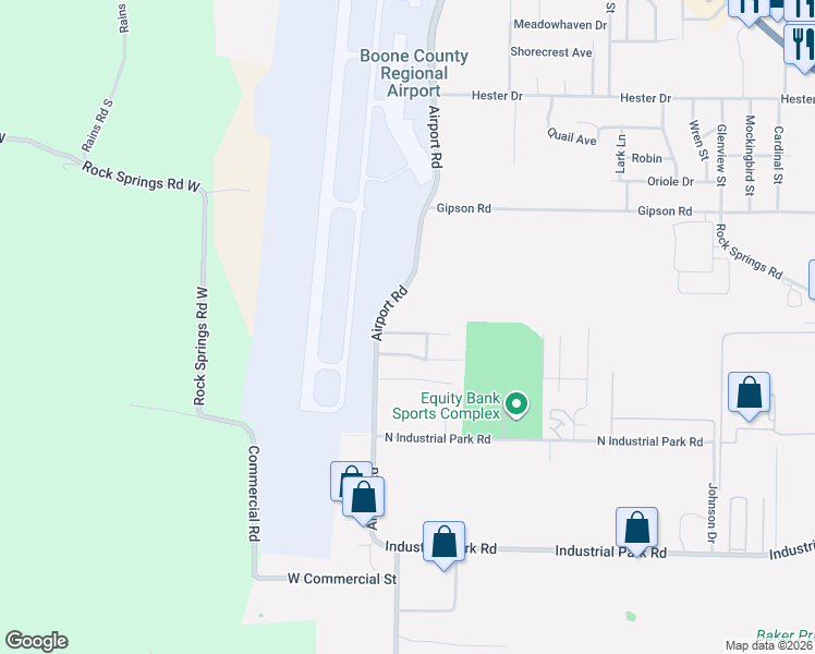 map of restaurants, bars, coffee shops, grocery stores, and more near 3707 Overland Circle in Harrison