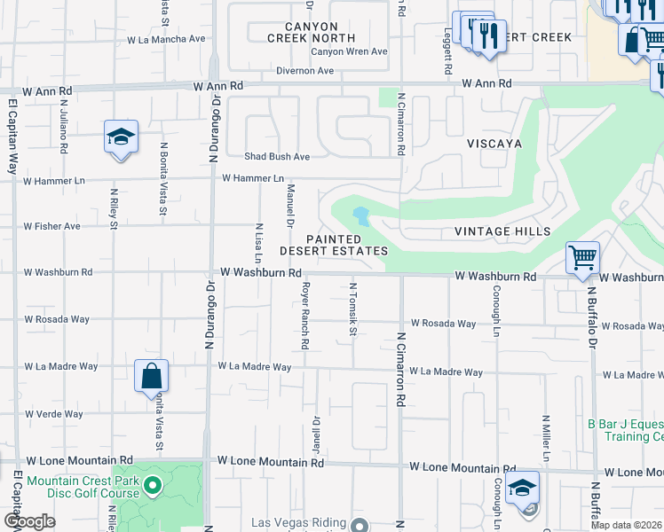 map of restaurants, bars, coffee shops, grocery stores, and more near 8120 Wispy Sage Way in Las Vegas