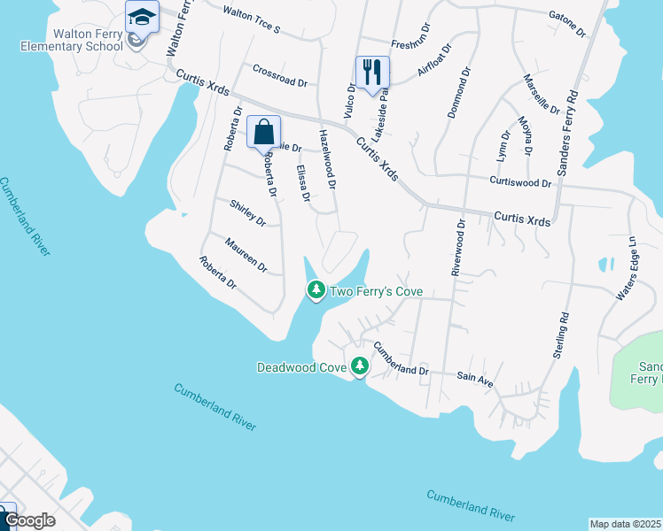 map of restaurants, bars, coffee shops, grocery stores, and more near 121 Hazelwood Drive in Hendersonville