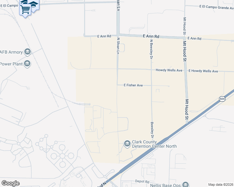 map of restaurants, bars, coffee shops, grocery stores, and more near 5300 N Sloan Ln in Las Vegas