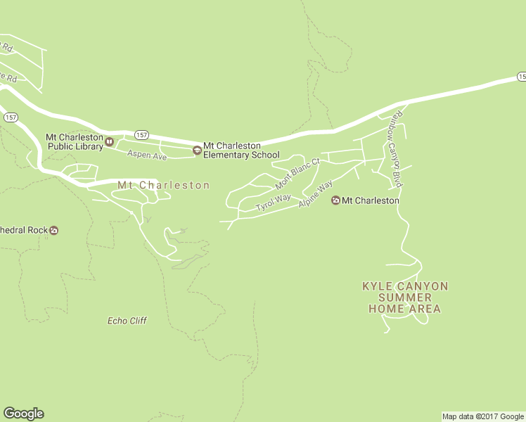 map of restaurants, bars, coffee shops, grocery stores, and more near 4145 Tyrol Way in Mount Charleston