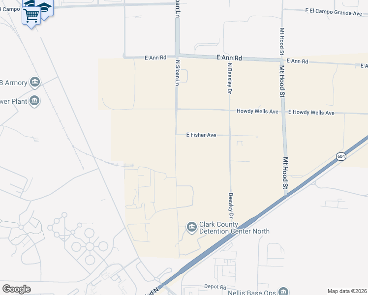 map of restaurants, bars, coffee shops, grocery stores, and more near 5300 North Sloan Lane in Las Vegas