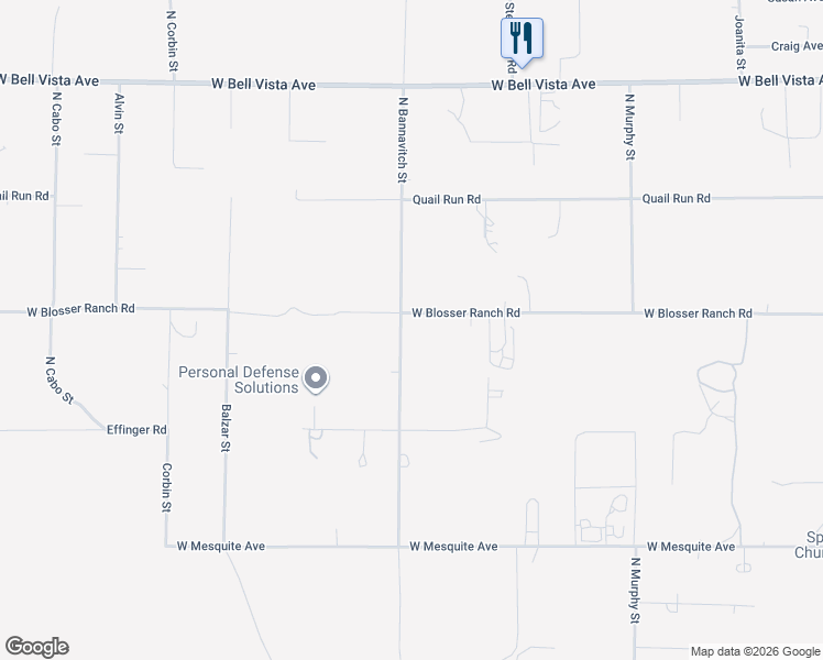 map of restaurants, bars, coffee shops, grocery stores, and more near 3981 West Blosser Ranch Road in Pahrump