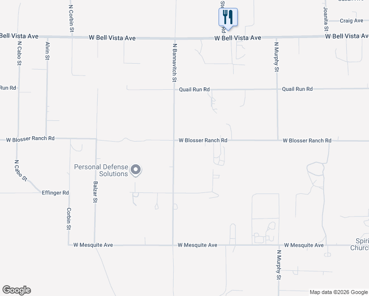 map of restaurants, bars, coffee shops, grocery stores, and more near 3981 West Blosser Ranch Road in Pahrump