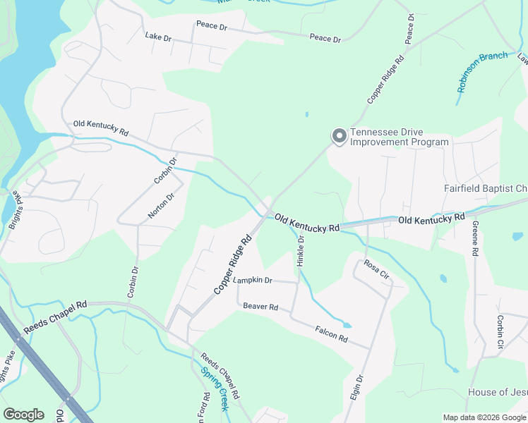 map of restaurants, bars, coffee shops, grocery stores, and more near 3491 Old Kentucky Road in Morristown