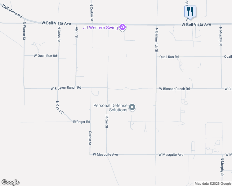 map of restaurants, bars, coffee shops, grocery stores, and more near 2473 Balzar Street in Pahrump