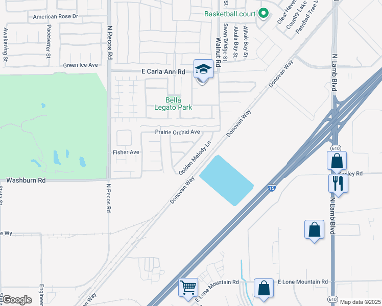 map of restaurants, bars, coffee shops, grocery stores, and more near 5312 Mountain Garland Lane in North Las Vegas