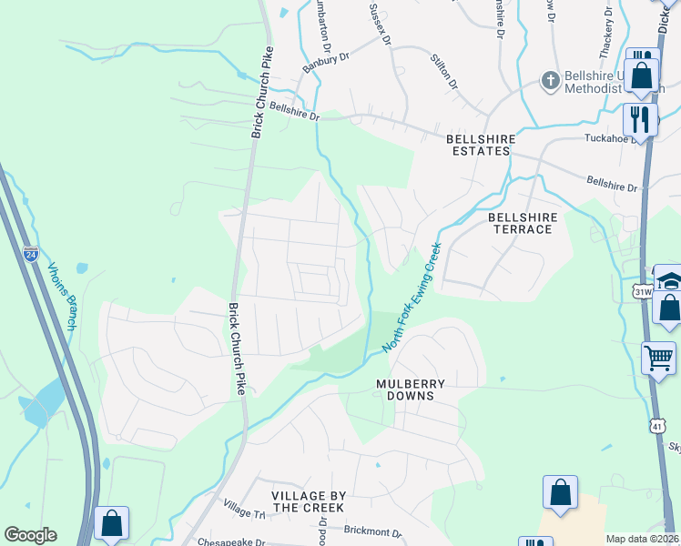 map of restaurants, bars, coffee shops, grocery stores, and more near 1330 Havenbrook Drive in Nashville