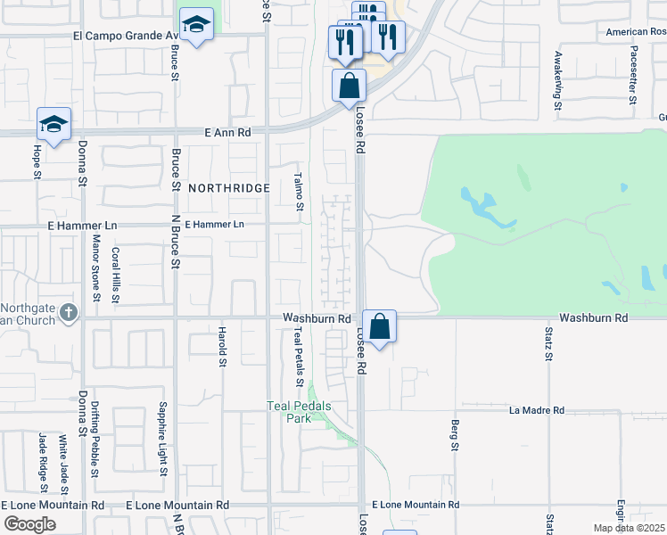 map of restaurants, bars, coffee shops, grocery stores, and more near 5289 Pendergrass Street in North Las Vegas
