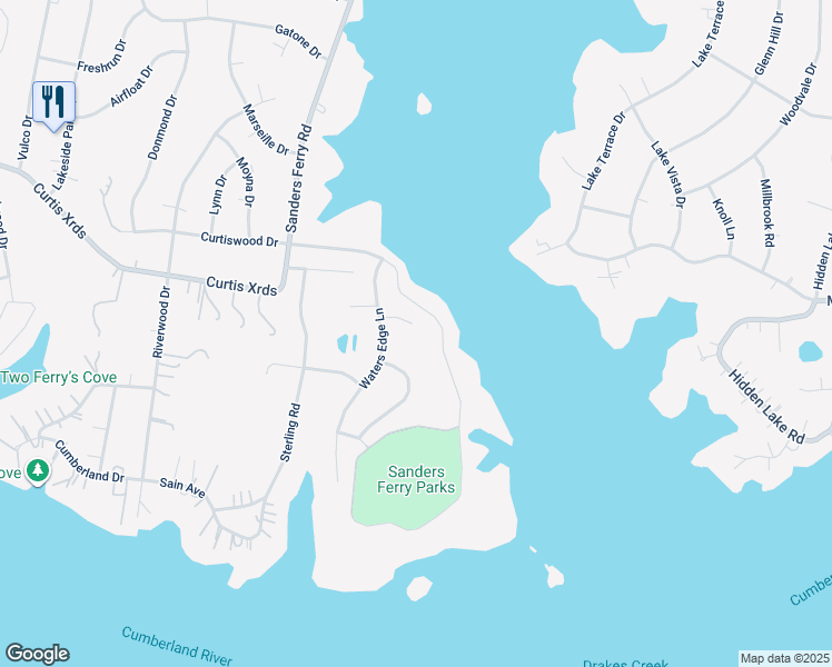 map of restaurants, bars, coffee shops, grocery stores, and more near 106 Otter Cove in Hendersonville