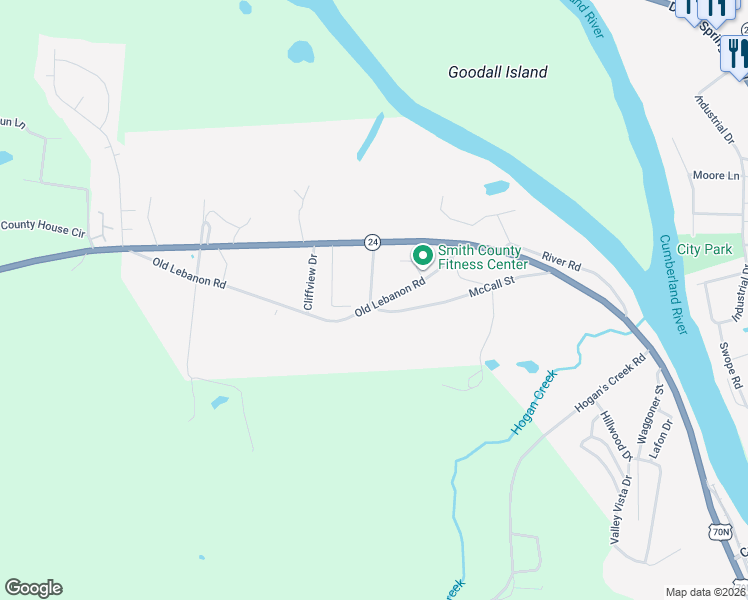 map of restaurants, bars, coffee shops, grocery stores, and more near 126 Hailey Avenue in Carthage