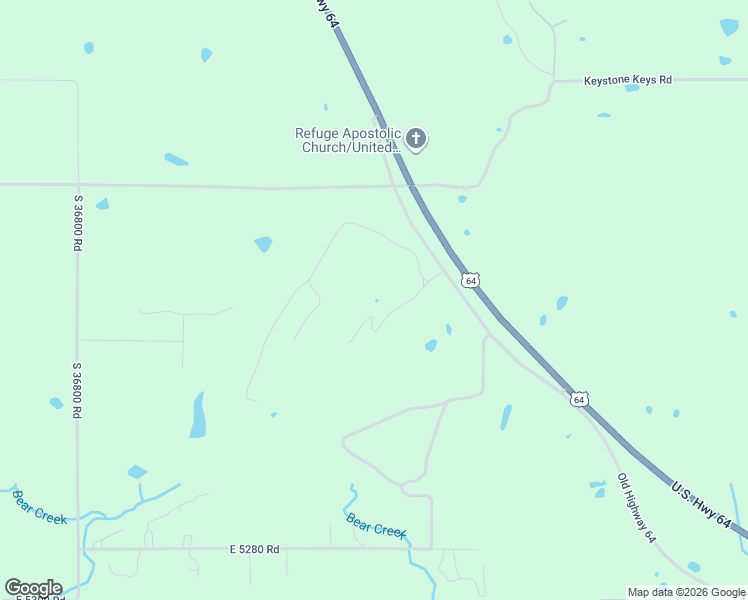 map of restaurants, bars, coffee shops, grocery stores, and more near Old Highway 64 in Cleveland