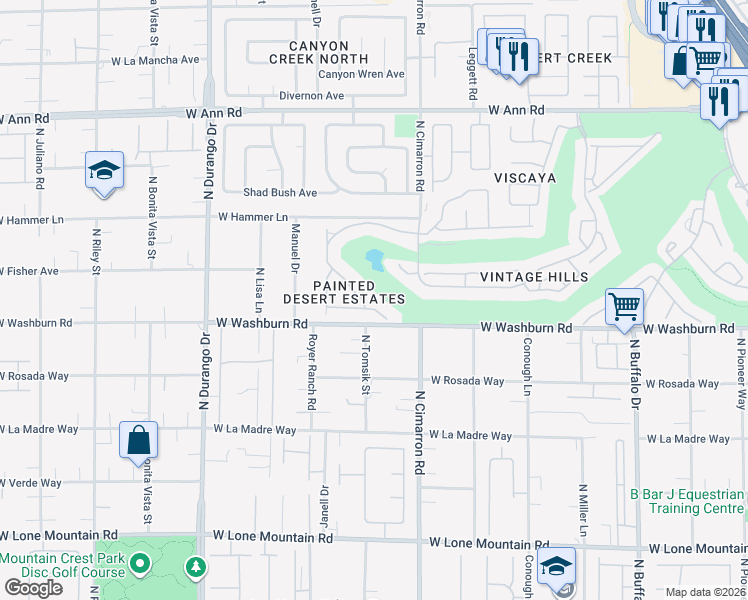 map of restaurants, bars, coffee shops, grocery stores, and more near 8032 Wispy Sage Way in Las Vegas