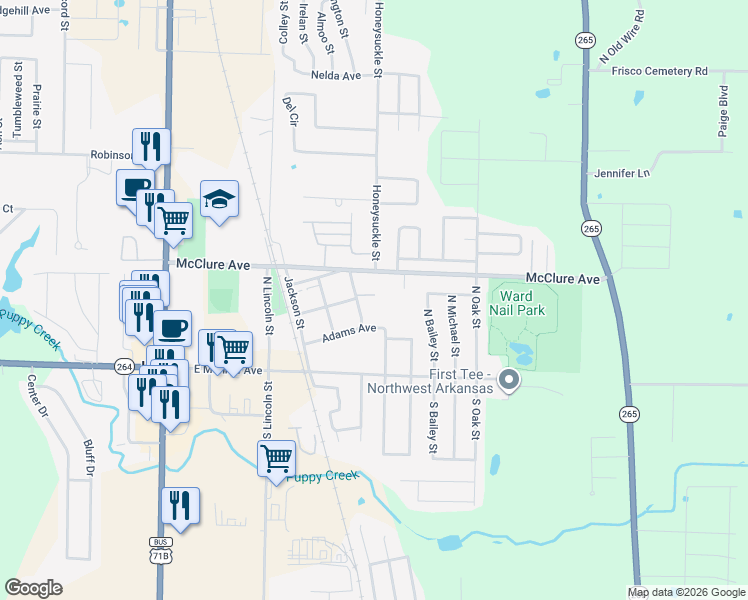 map of restaurants, bars, coffee shops, grocery stores, and more near 201 Jefferson Street in Lowell