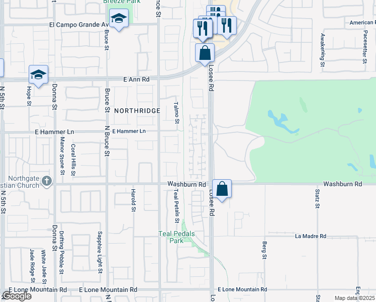 map of restaurants, bars, coffee shops, grocery stores, and more near 5313 Brazelton Street in North Las Vegas