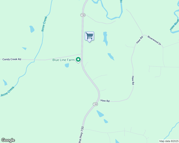 map of restaurants, bars, coffee shops, grocery stores, and more near 621 North North Carolina Highway 150 in Reidsville
