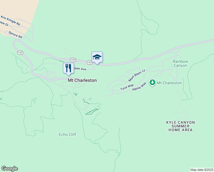 map of restaurants, bars, coffee shops, grocery stores, and more near 2 Matterhorn Way in Henderson