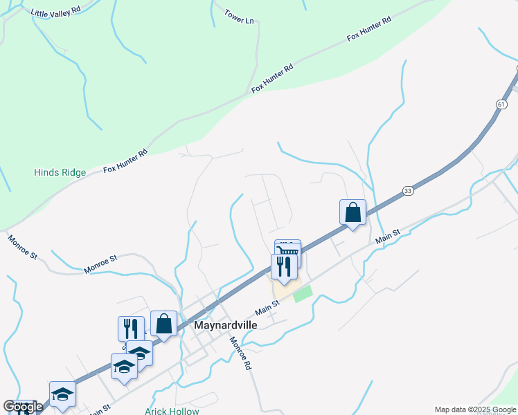 map of restaurants, bars, coffee shops, grocery stores, and more near 108 Link Lane in Maynardville