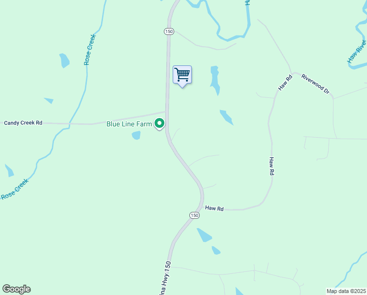 map of restaurants, bars, coffee shops, grocery stores, and more near 621 North North Carolina Highway 150 in Reidsville