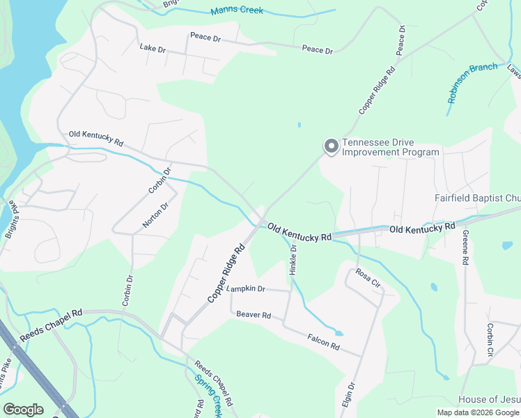 map of restaurants, bars, coffee shops, grocery stores, and more near 3491 Old Kentucky Road in Morristown