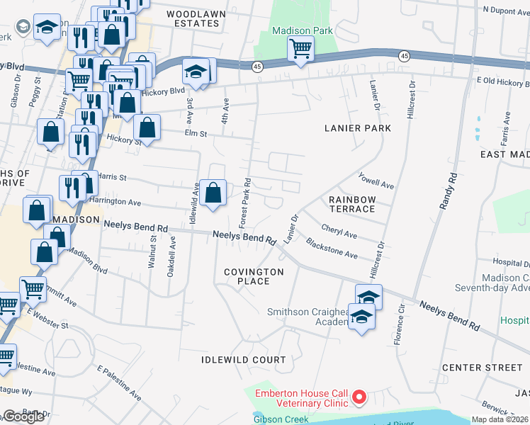 map of restaurants, bars, coffee shops, grocery stores, and more near 113 Margaret St in Nashville