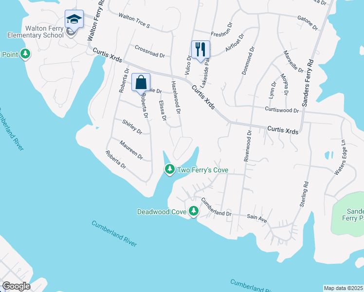 map of restaurants, bars, coffee shops, grocery stores, and more near 121 Hazelwood Drive in Hendersonville