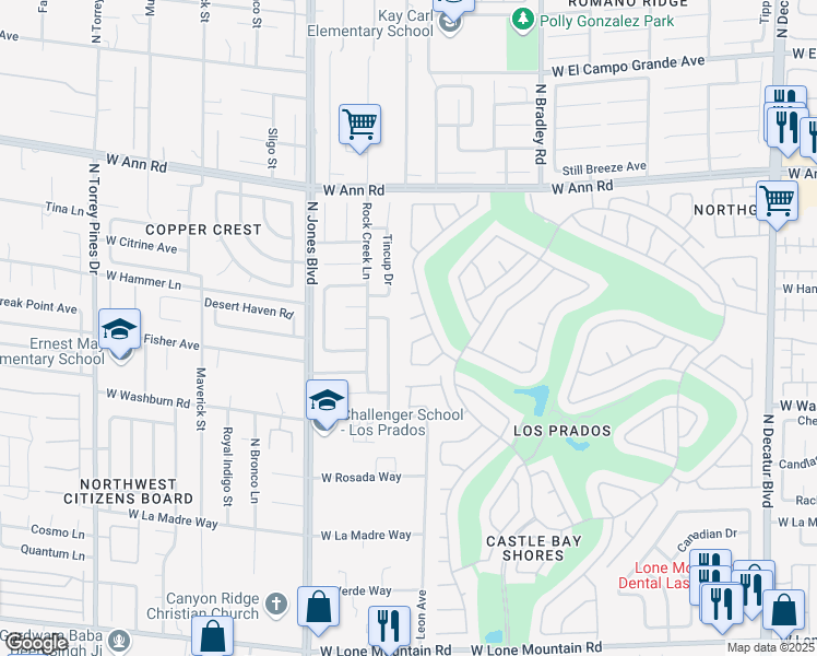 map of restaurants, bars, coffee shops, grocery stores, and more near 5700 Palma del Sol Way in Las Vegas