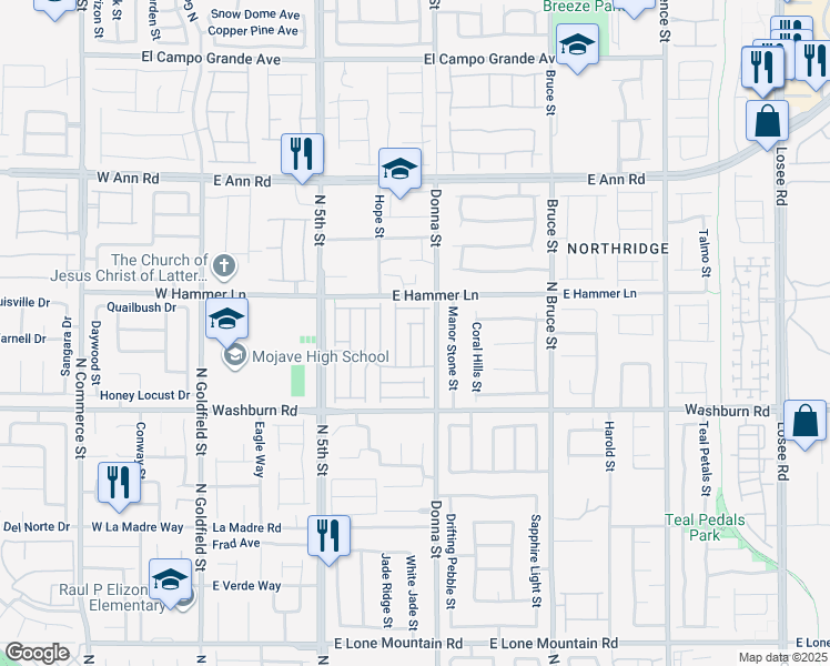 map of restaurants, bars, coffee shops, grocery stores, and more near 5328 North Carlsbad Heights Street in North Las Vegas