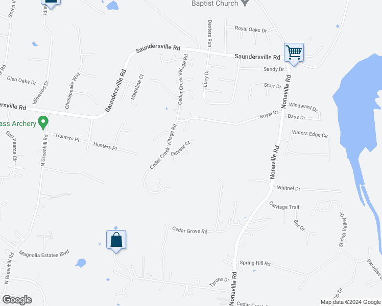 map of restaurants, bars, coffee shops, grocery stores, and more near 805 Crystal Court in Mount Juliet