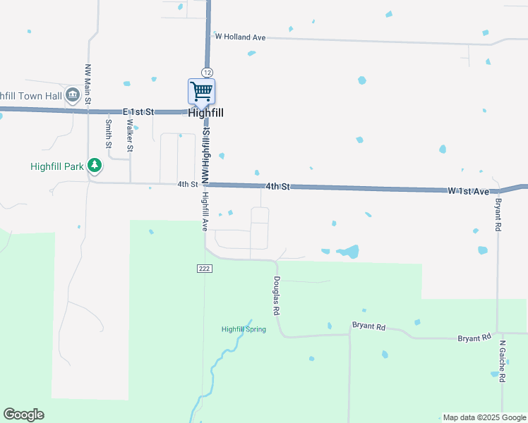 map of restaurants, bars, coffee shops, grocery stores, and more near 115 Southwest Vanessa Street in Gentry