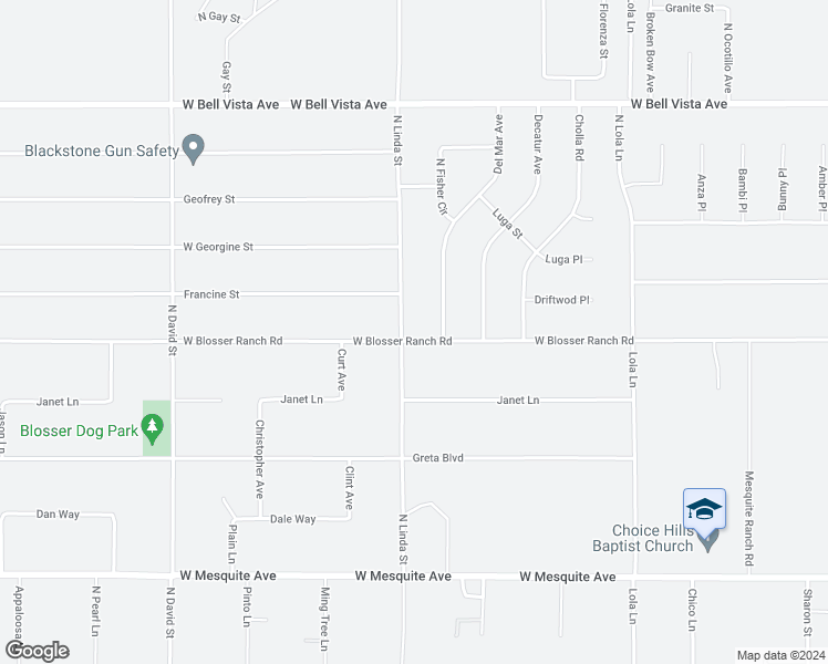 map of restaurants, bars, coffee shops, grocery stores, and more near 2511 North Linda Street in Pahrump